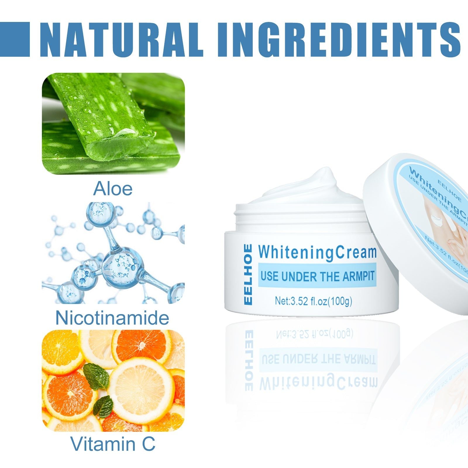 Beauty Cream for Black Skin Removal, Brightening, Moisturizing, Elbow and Underarm Whitening ,100g