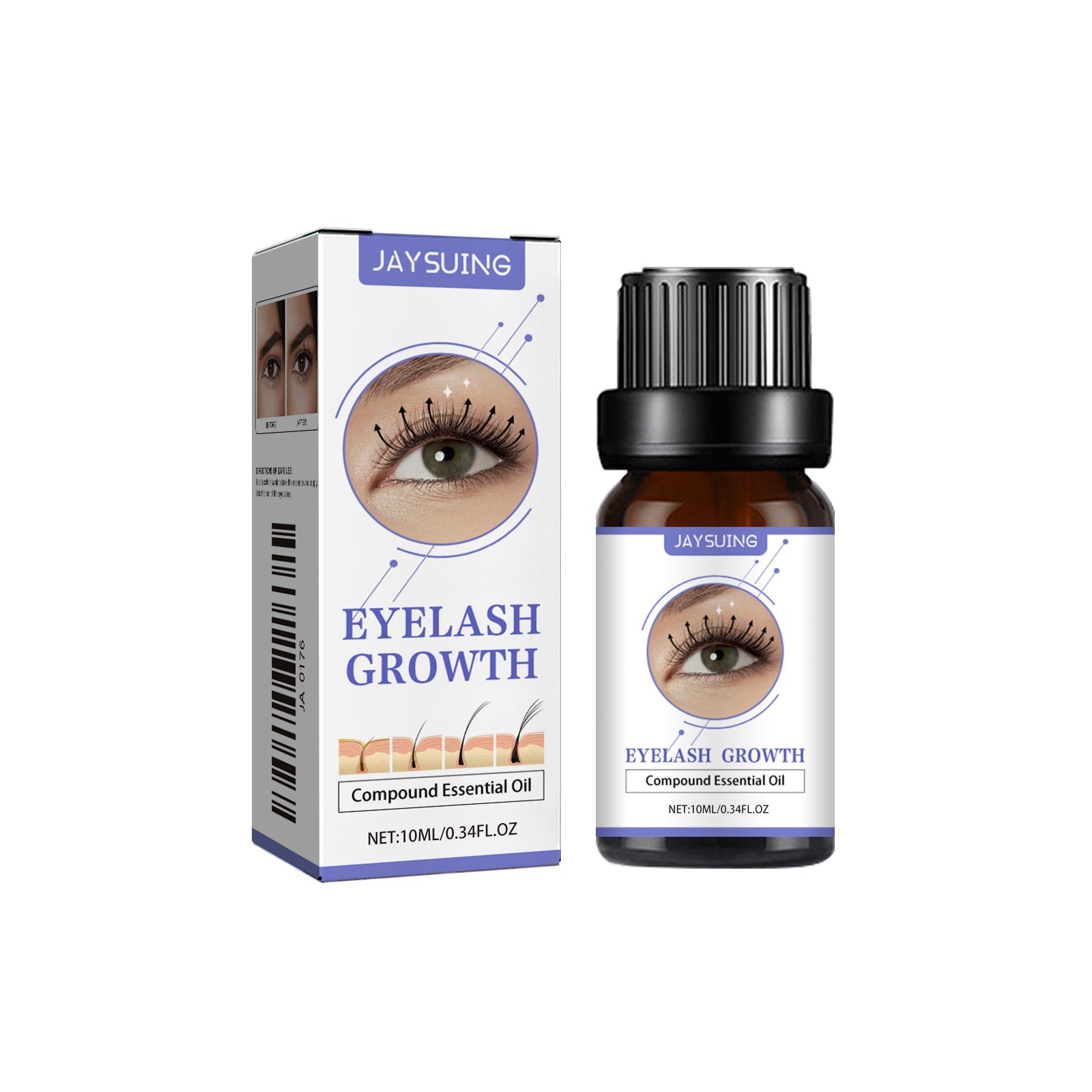 Black Curl Eyelash Essential Oil, Natural Moisturizer, Long Curl, Nourishing Lash Serum ,10ml/box