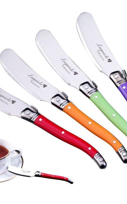 Laguiole Inspired Cheese and Butter Knife Set - Colorful Handles for Stylish Culinary Experience