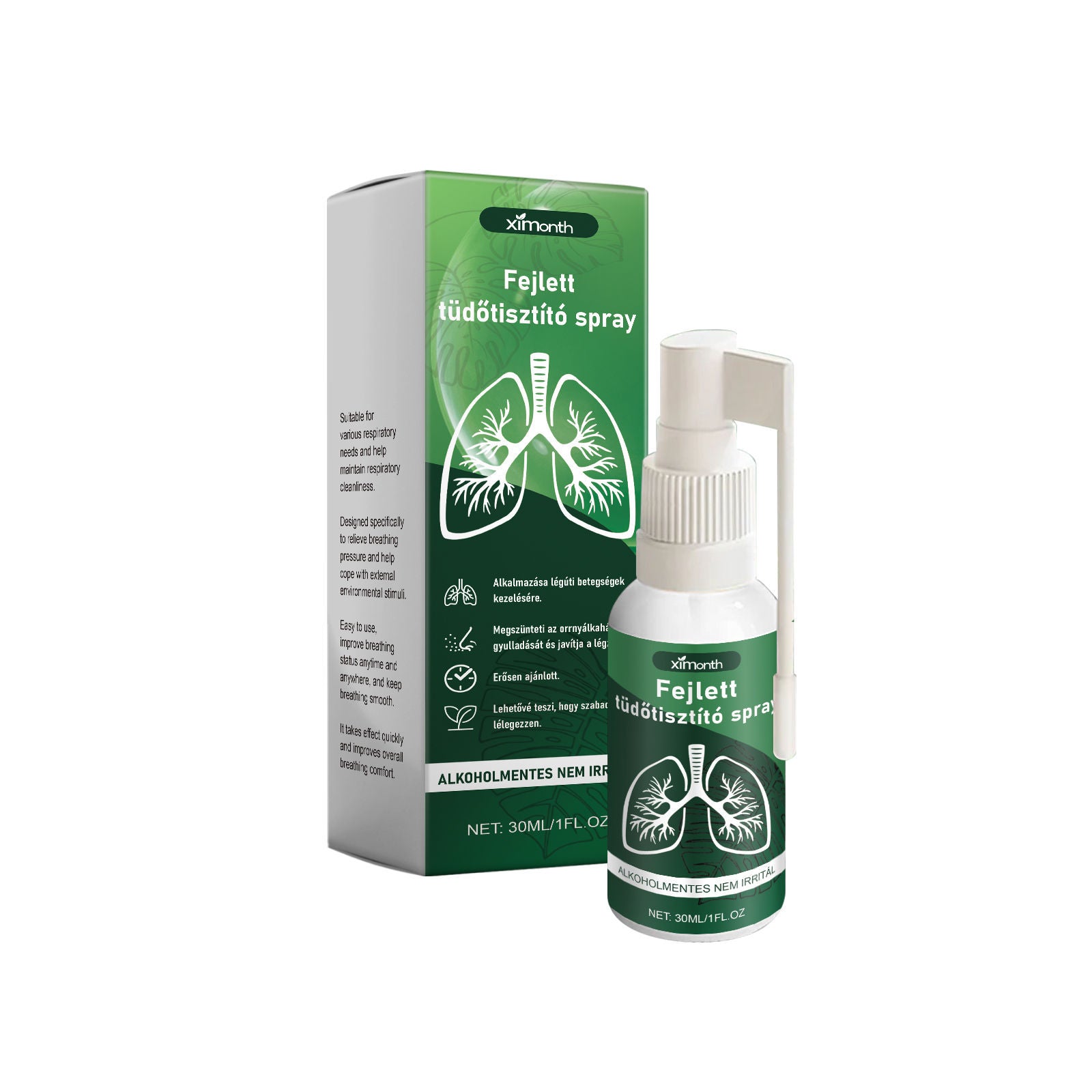 Body Care Spray, Refreshing Respiratory Relief, Natural Mucus Clear, Daily Breath Support ,30ml