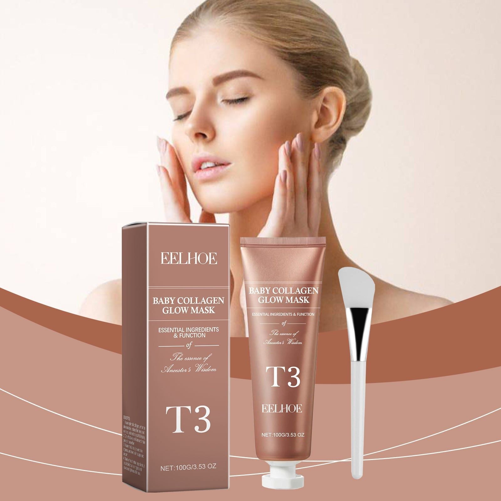 Collagen Peel Mask, Anti-Wrinkle, Brightening, Hydrating, Pore Refining ,1set