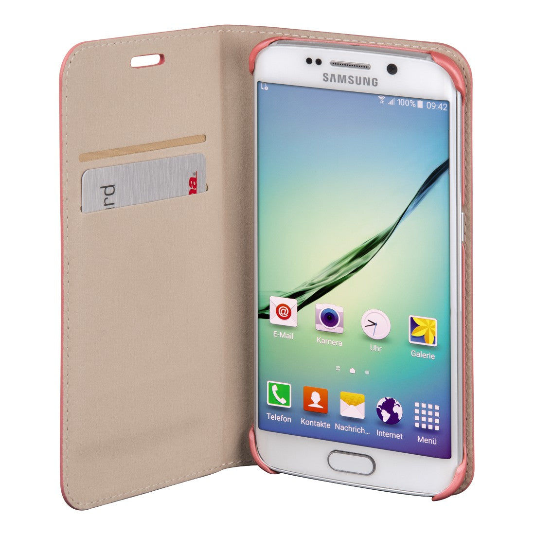 HAMA 136731 "Slim" Booklet Case for Samsung Galaxy S6 Edge, pink/papaya