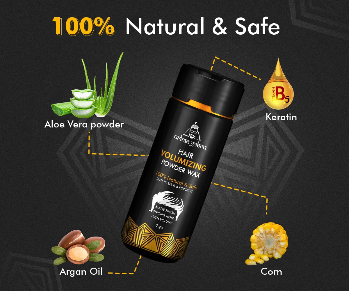 Urban Gabru Hair Volumizing Powder Wax strong hold | Matte Finish styling powder 5g