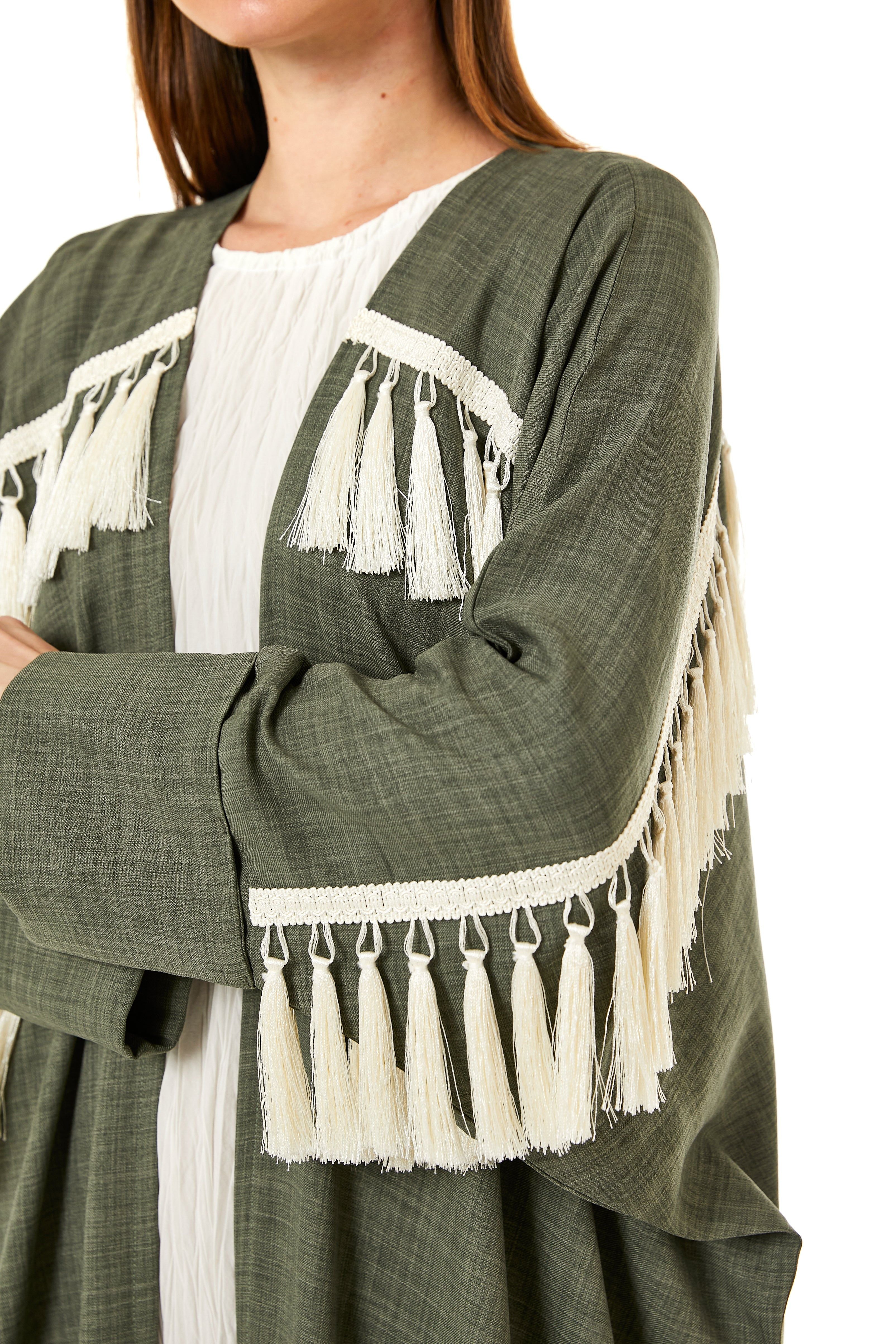 MOiSTREET Green CEY Melange Abaya