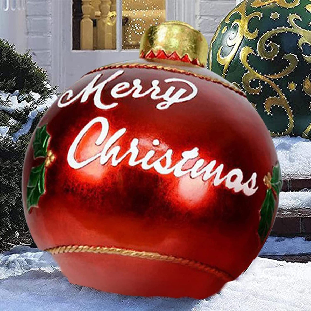 23.6 Inch Christmas Inflatable Decorated Ball Xmas Outdoor Ornament Holiday Decoration
