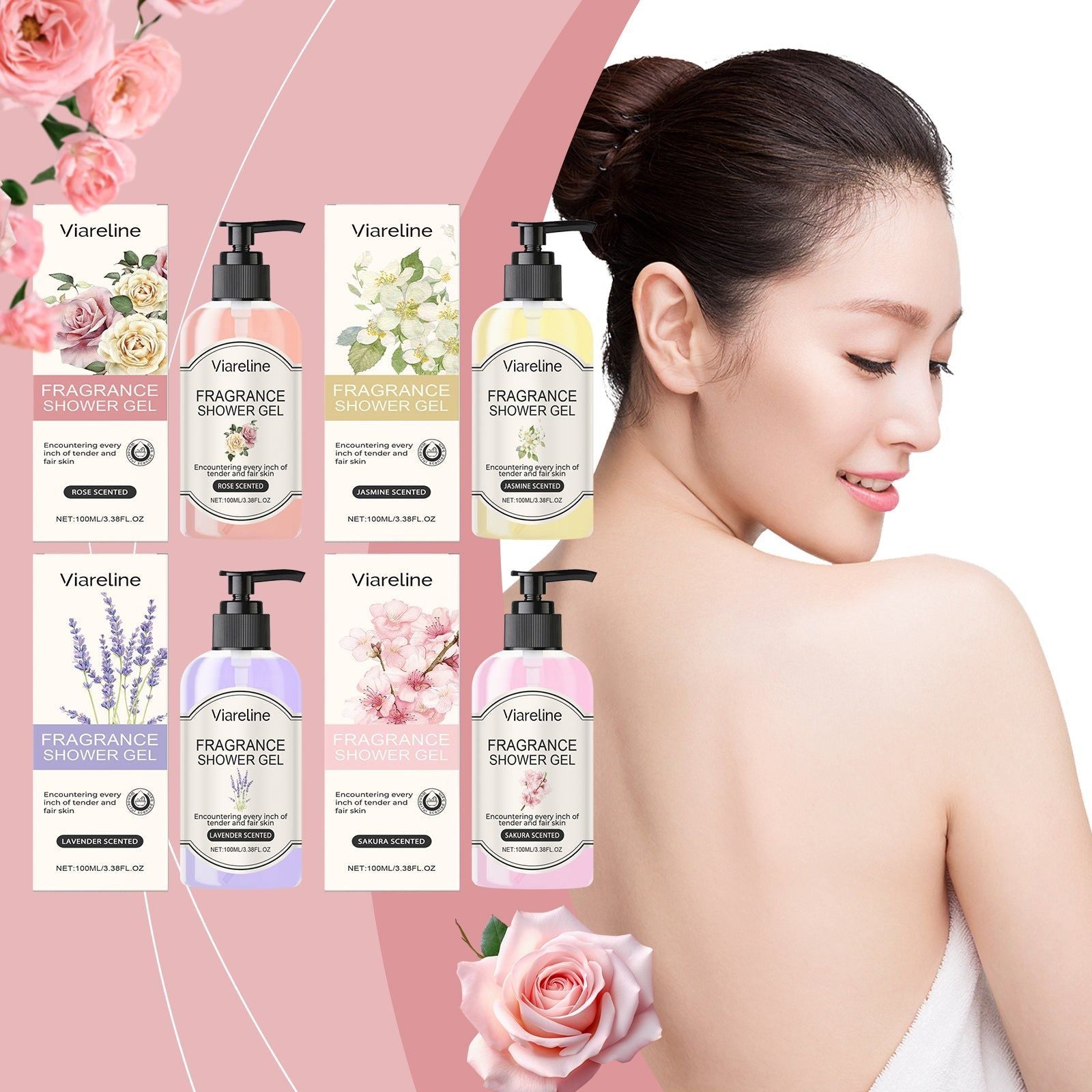 Cherry Blossom Body Wash, Moisturize Skin, Hydrating, Relaxing Fragrance ,100ml