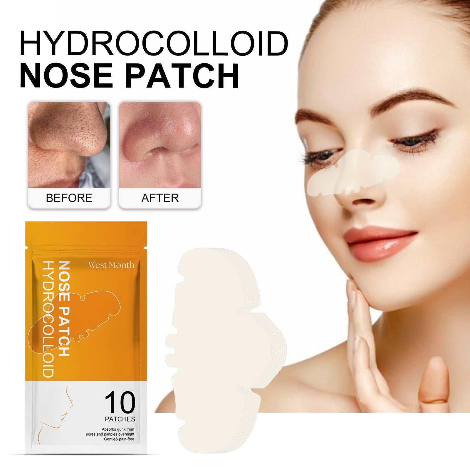 Deep Clean Pores Nose Strips, Blackhead Remover, Acne & Pimple Clear Mask ,10pcs