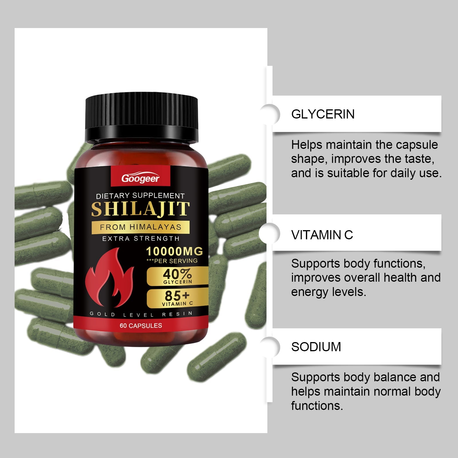 Body Care Supplement, Boost Energy, Immunity & Vitality, Easy Daily Support ,60 capsules