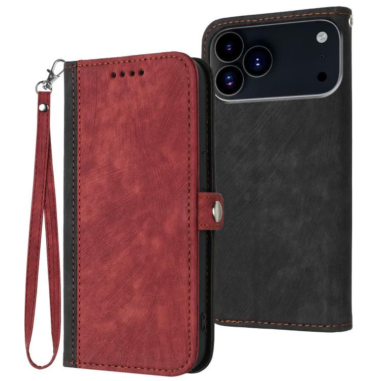 For iPhone 18 Pro Max / iPhone 17 Pro Max Side Buckle Double Fold Hand Strap Leather Phone Case