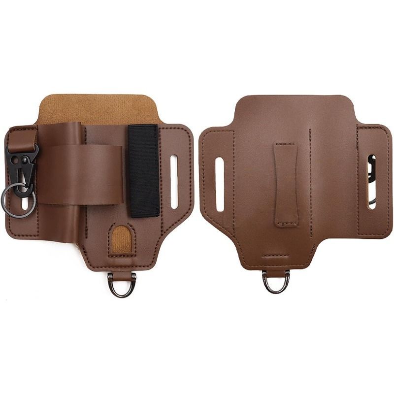 Tactically Tool Holsters PU Leather Belt Sheath Tool Organizer Pouch With Key Holder Pen Clip