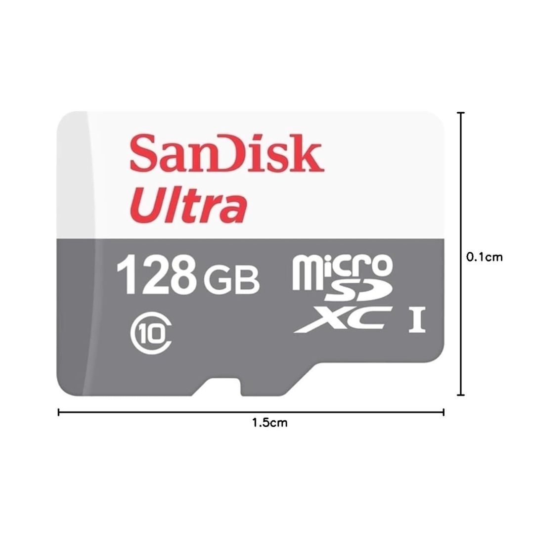 SanDisk Ultra 128GB microSDXC UHS-I Memory Card, Up to 100MB/s Read, Class 10, SDSQUNR-128G-GN6MN
