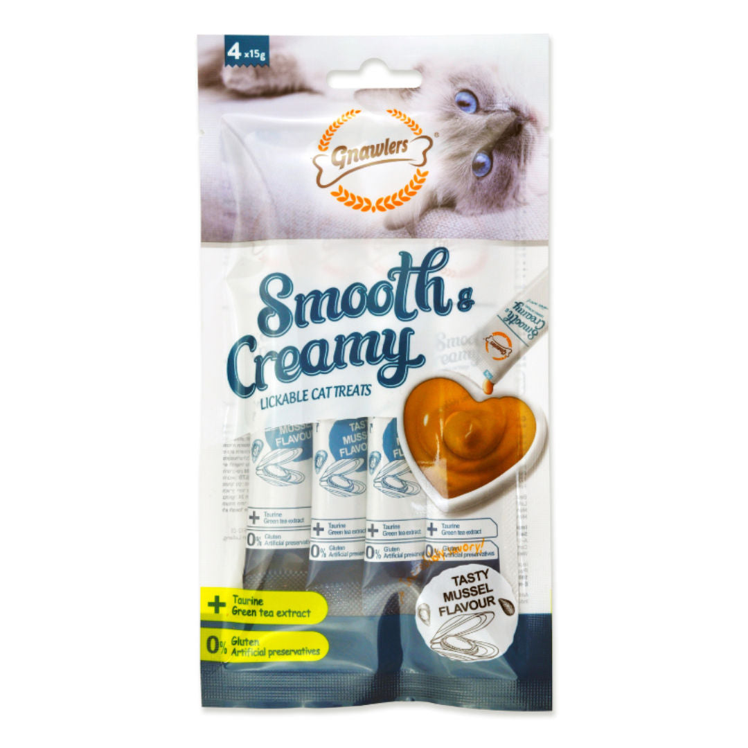 Gnawlers Smooth & Creamy Lickable Cat Treats, 4-Pieces x 15gm
