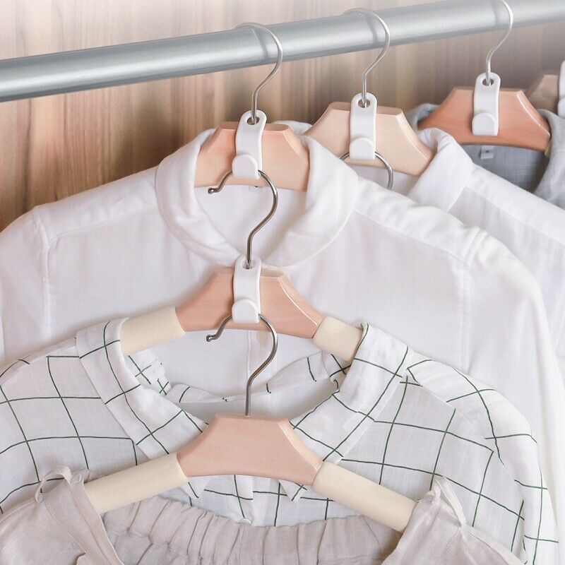 50pcs Home Hanger Connection Hook Plastic Stackable Link Buckle Hook For Clothes Closet