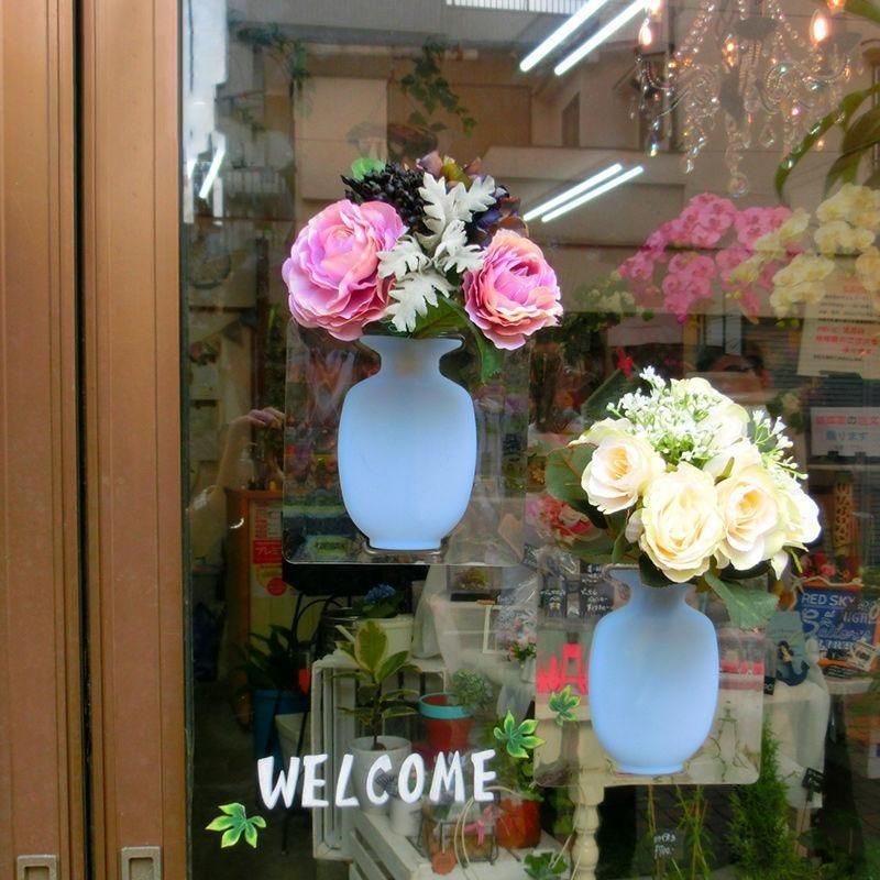 2pcs Silicone Sticky Vase Magic Flower Plant Container Office Home Wall Decoration
