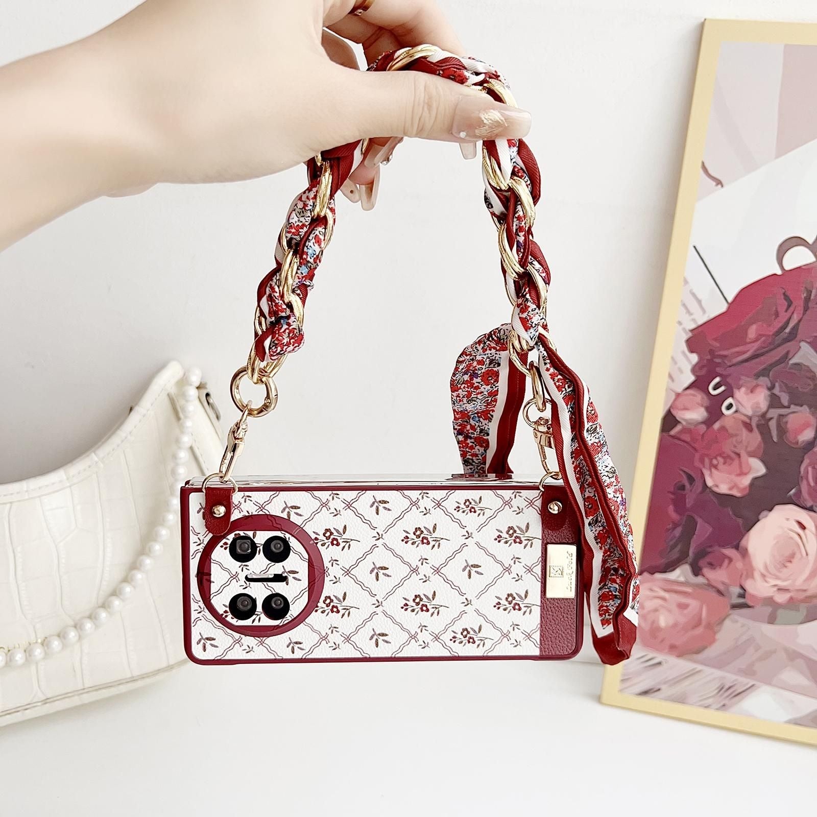 Luck Flower Pattern Strap Case For Huawei Mate X5