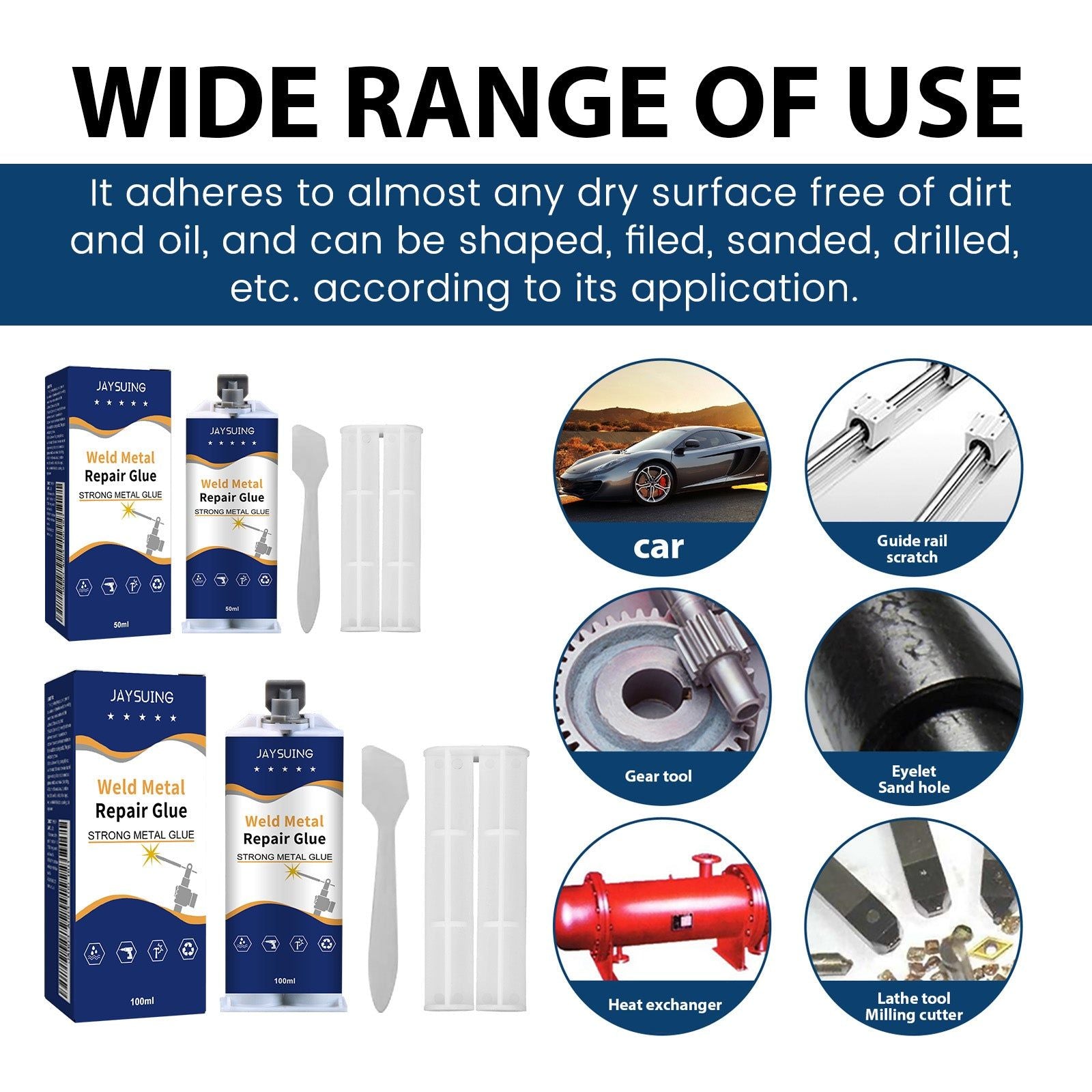 High-Strength Waterproof Casting Glue for Metal, Stone, Ceramic, Steel Mold Crack Repair ,100ml