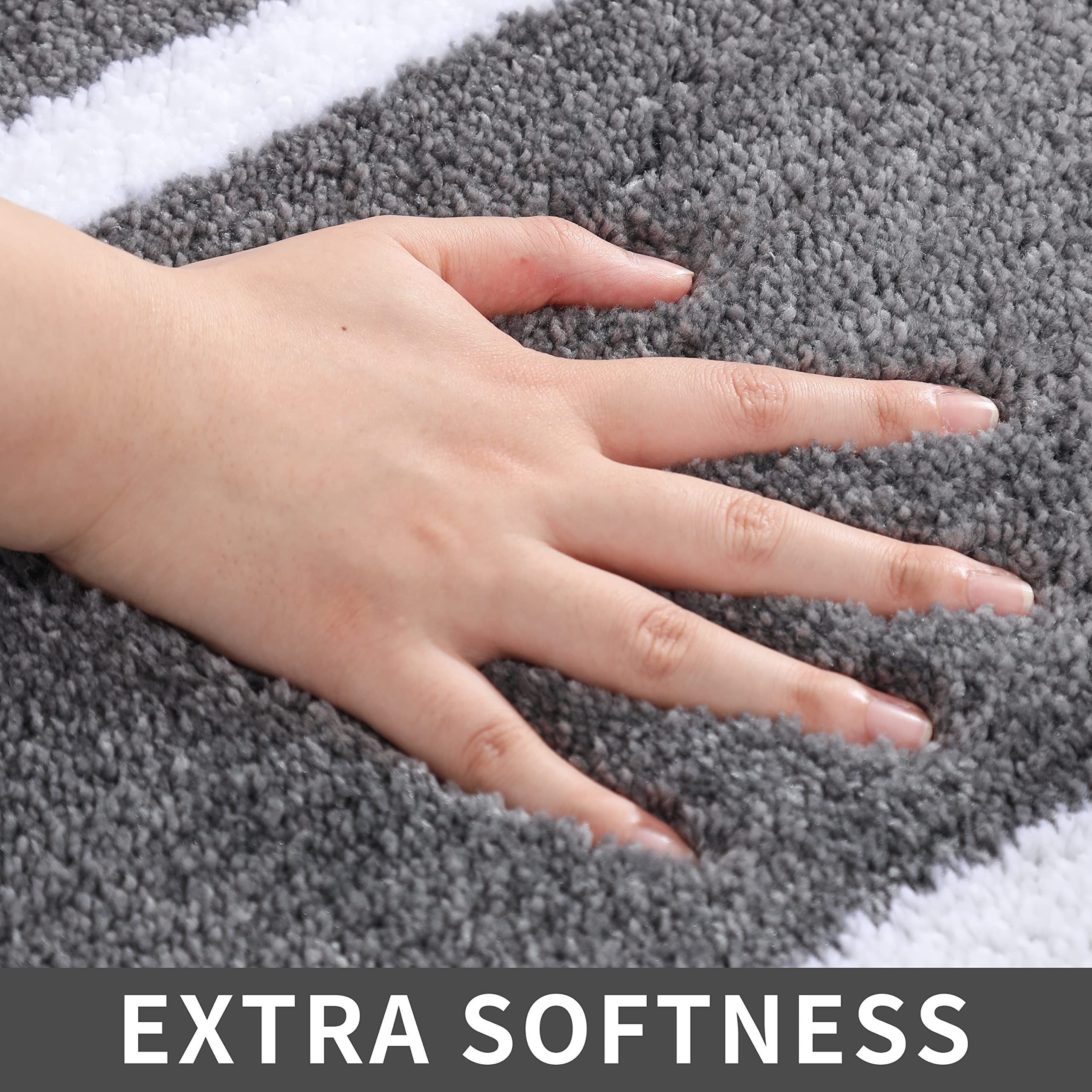 AIESY® Extra Thick Linen Anti-Slip Soft Bath MatsPremium Long Microfiber Bathroom Runner Rug | Luxury Shaggy Floor Mat with Ultra-Absorbent Pile and Non-Slip TPR Backing