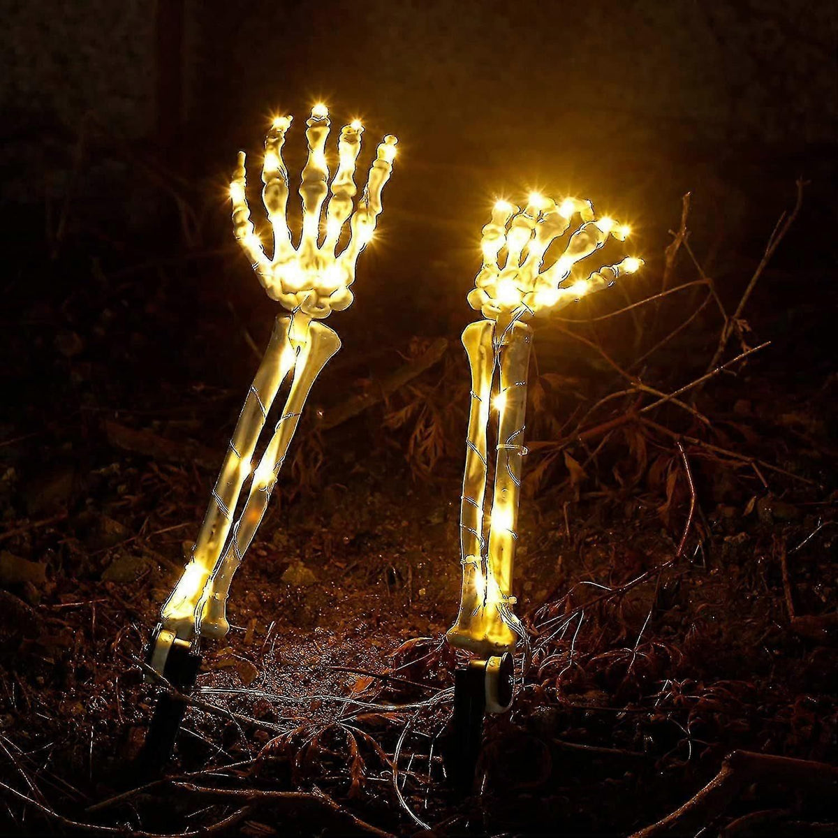Halloween Skeleton Arm Stakes With LED Outdoor Yard Lights