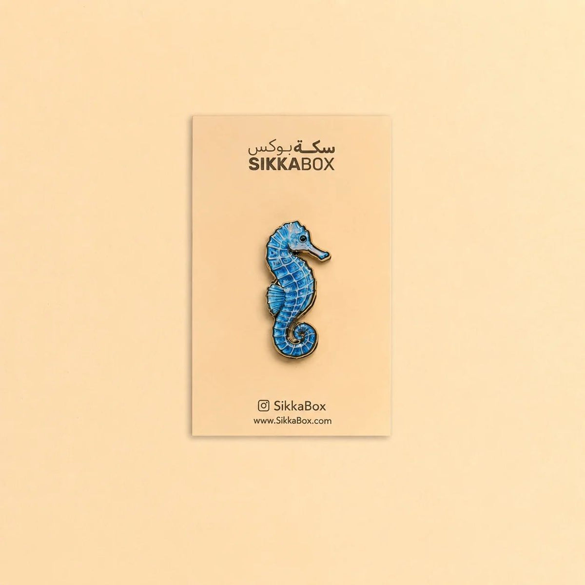 Seahorse Blue Metal Sticker