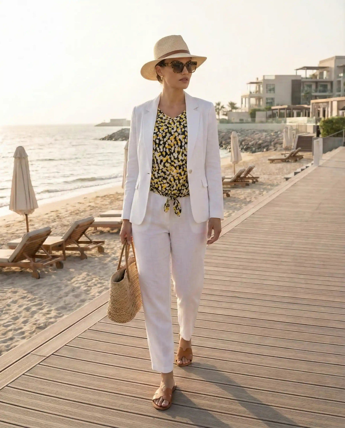 Jones New York Yellow Black Dotted Top