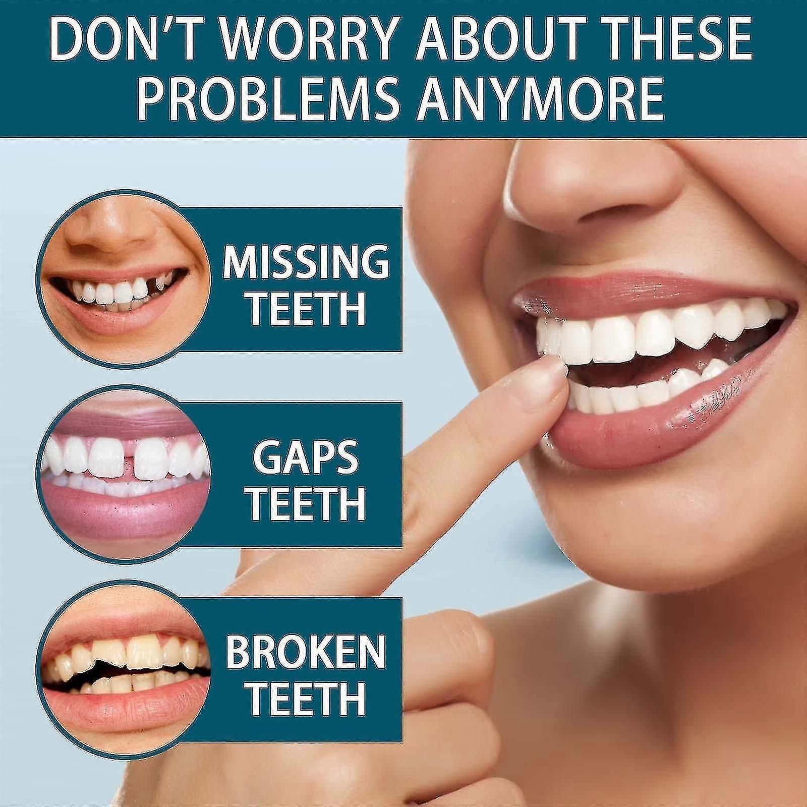 Denture Teeth Temporary Fake Teeth For Snap On Instant Confidence Smile, Dental Veneers For Temporary Teeth Restoration zxin