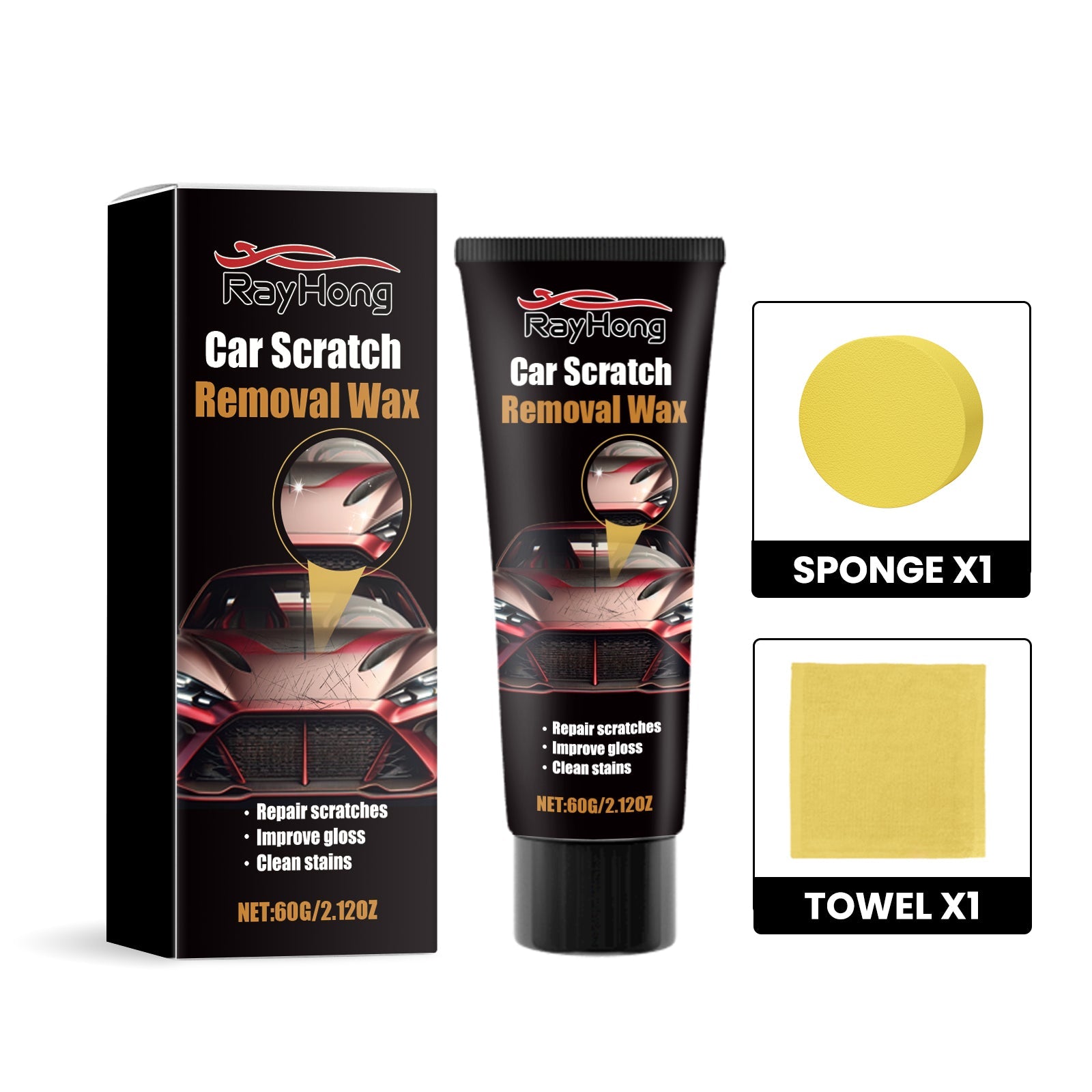 Best Car Scratch Repair Wax, Easy Paint Scratch Removal, Restores Shine, Automotive Body Polishing Kit ,1set