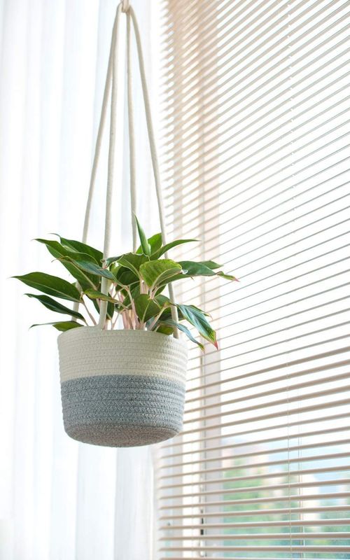 Jute Rope Woven Indoor Plant Hanging Holder For Decor