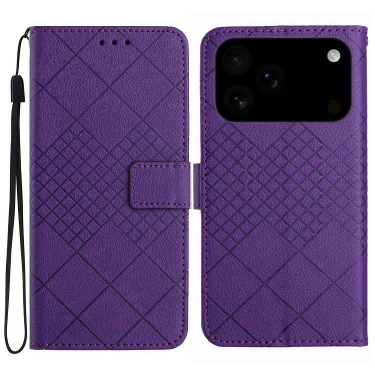 For iPhone 18 Pro Max / iPhone 17 Pro Max Rhombic Grid Texture Leather Phone Case
