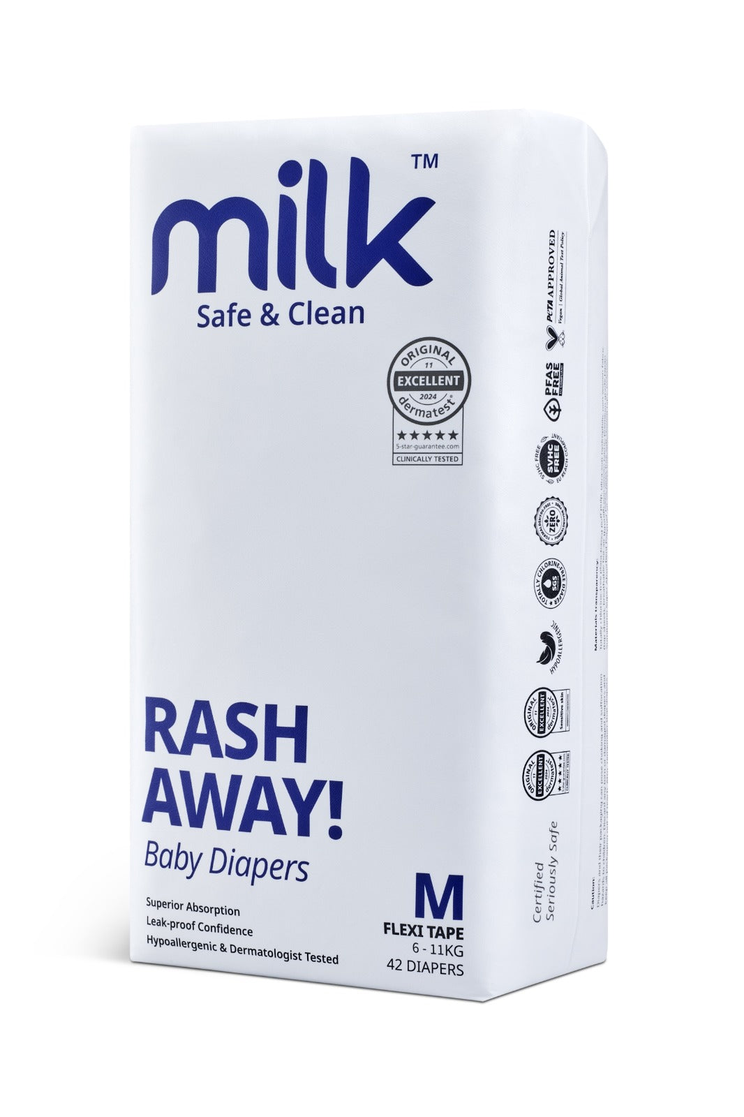 MILK Baby Diaper Flexi Tape-Medium-Pack Size 42
