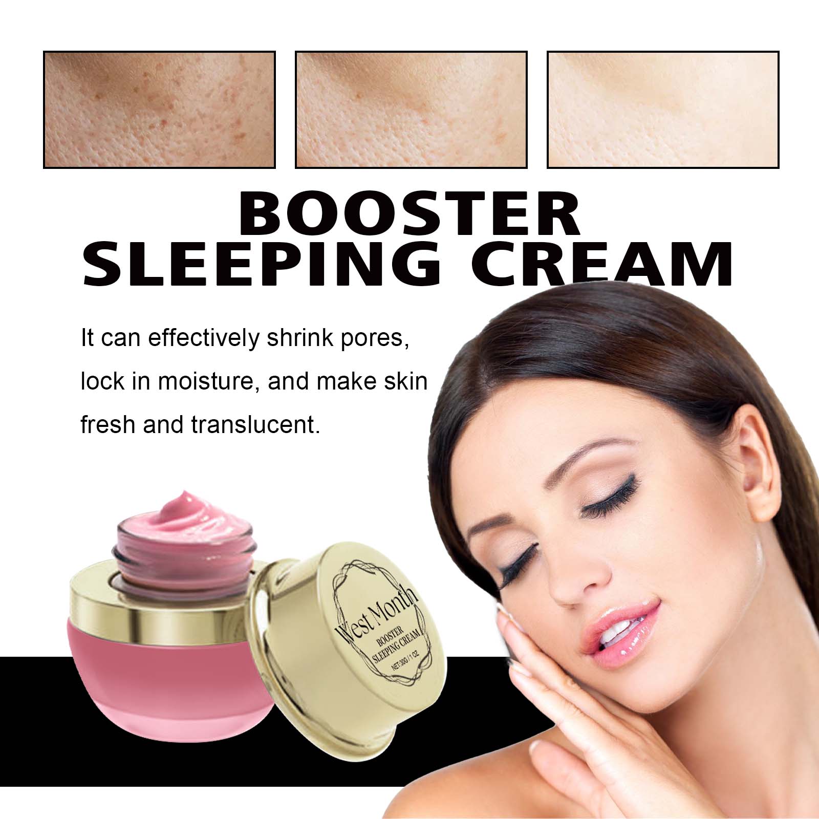 Deep Hydrating Sleeping Mask for Acne-Prone Skin, Brightening, Pore Refining, Overnight Repair ,30g