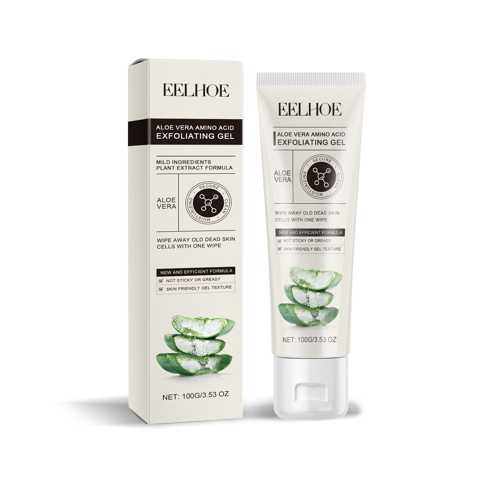 Aloe Amino Acid Exfoliating Gel, Gentle Facial Care for Bright, Smooth Skin ,100g