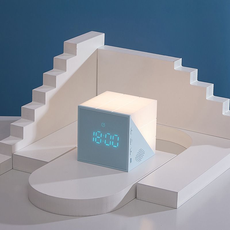 Magic Cube LED Alarm Clock Night Light Touch Sensor Lamp With Voice Control