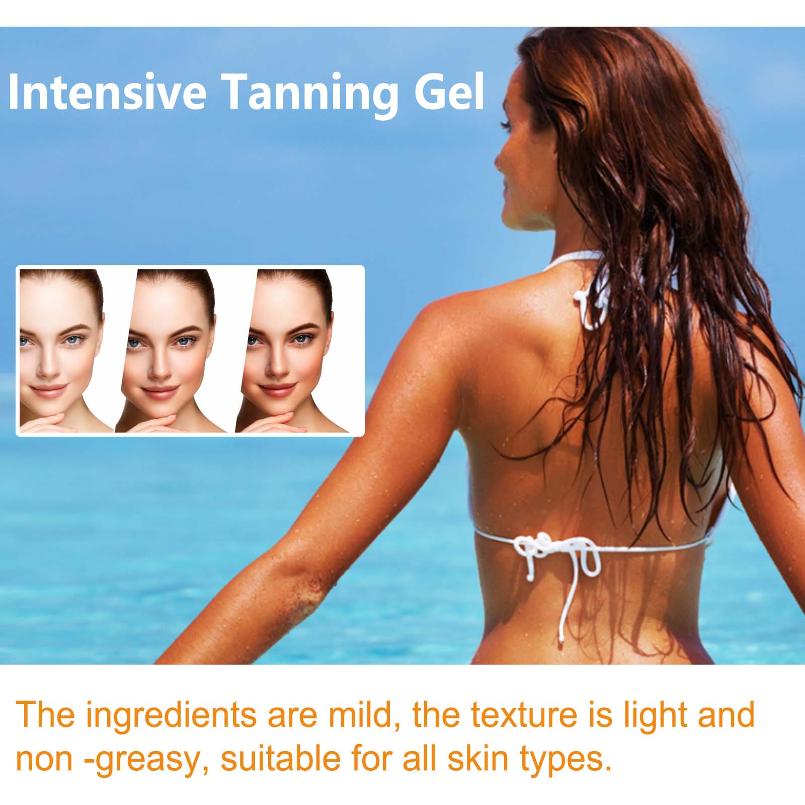 Blackening Tanning Gel, Natural Summer Glow, Long-Lasting Moisturizer ,150g