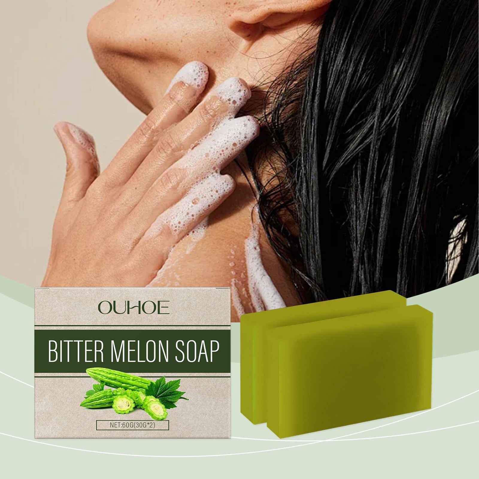 Bitter Gourd Herbal Body Cleansing Soap, Deep Pore Detox, Moisturizes Skin ,60g