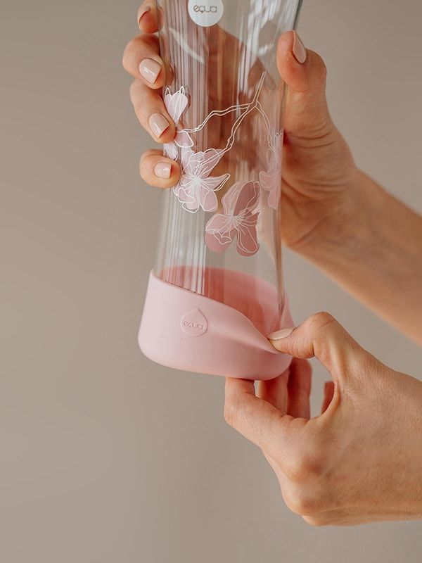 Magnolia glass bottle