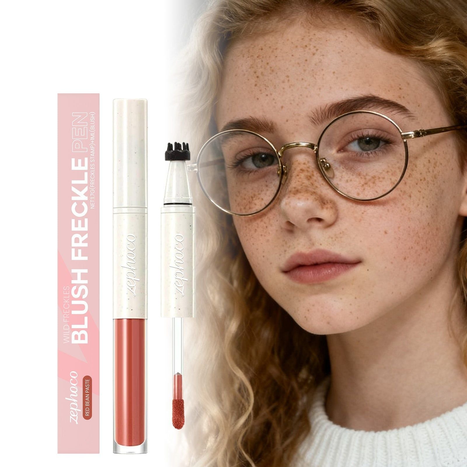 2-in-1 Liquid Blush & Freckle Stamp, Natural Beauty, Brightening Makeup ,1.7g