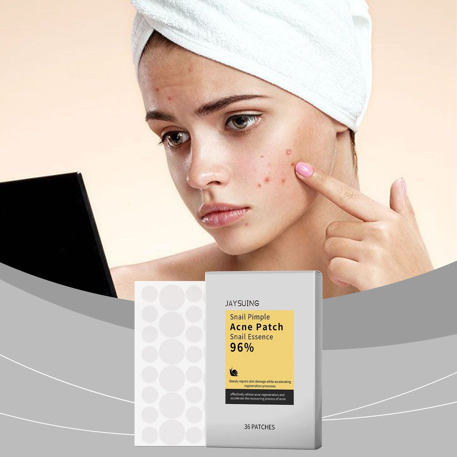 Clear Waterproof Acne Patch, Skin Concealer, Hydrogel Spot Treatment for Fast Healing ,36pcs