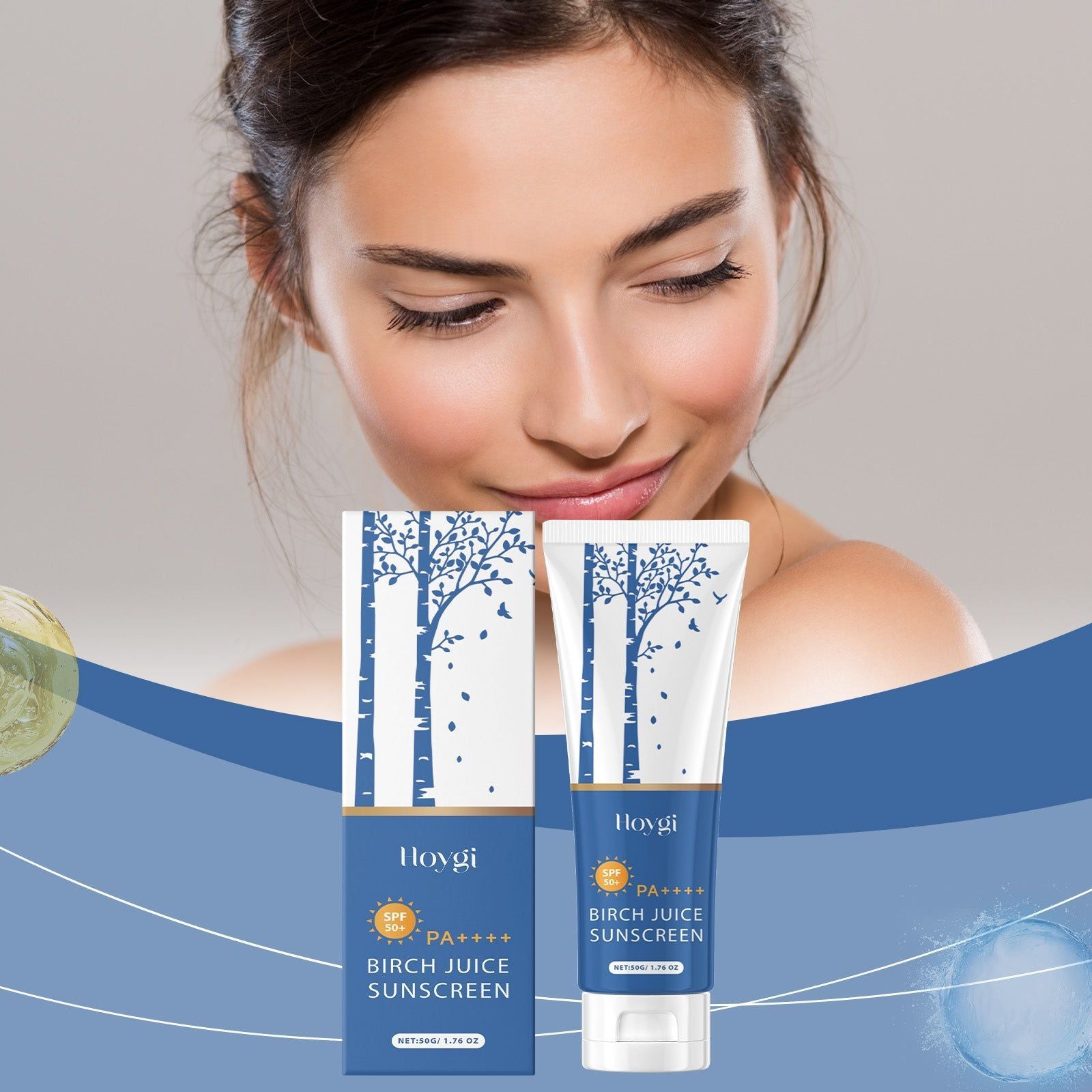 Birch Juice Oil Control Cream, Moisturize Skin, UV Protection, Non-Sticky, Outdoor Sunscreen ,50g