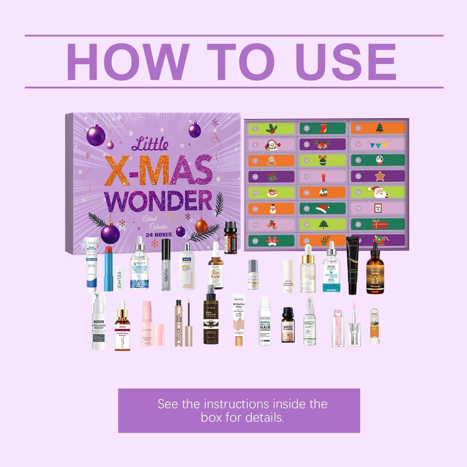 Christmas Beauty Blind Box, Skincare, Moisturizer, Surprise Gift, Holiday Makeup ,24 boxes