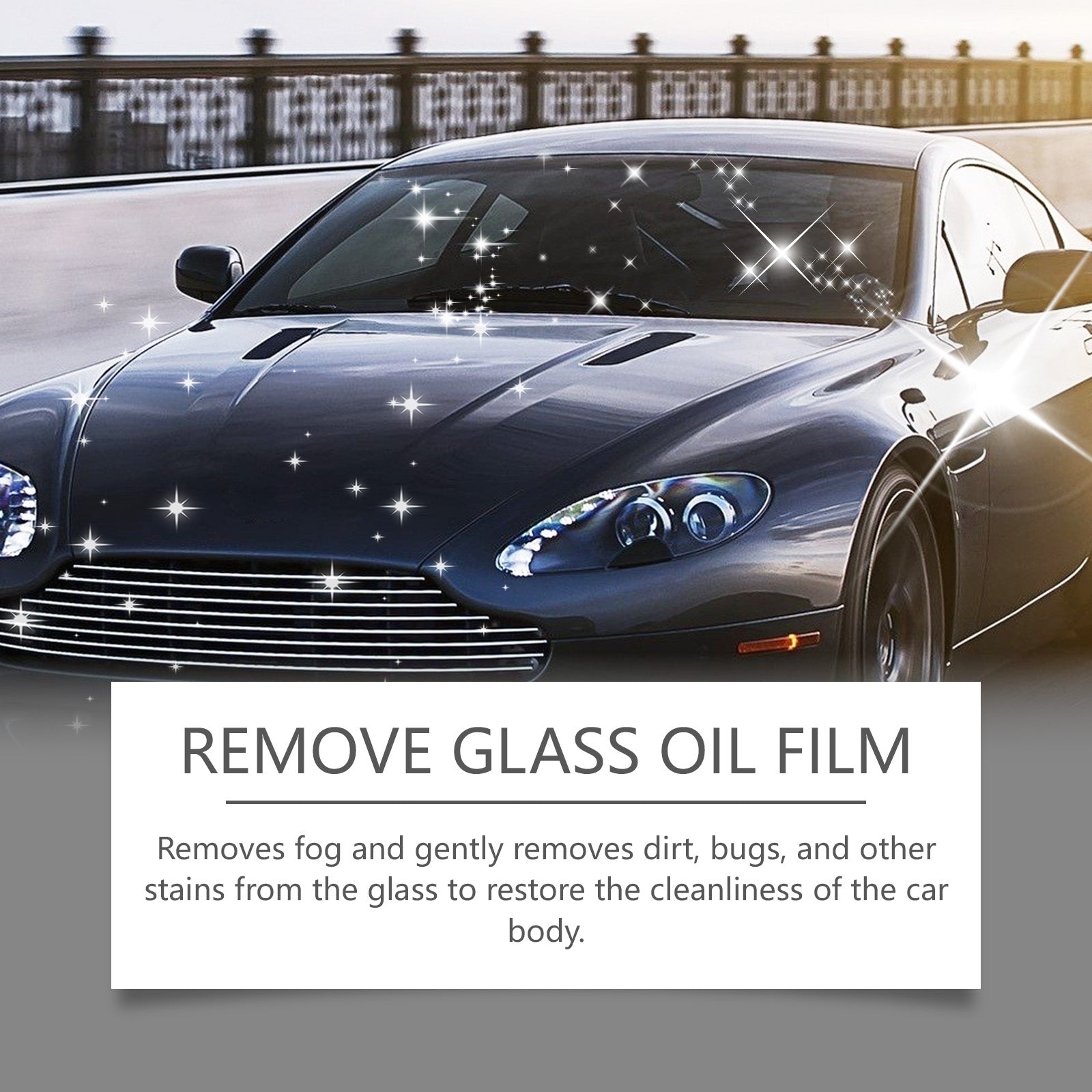 Car Oil Film Cleaner, Rainproof Glass Coating, Fog & Dust Removal, Safe & Long-lasting ,100ml