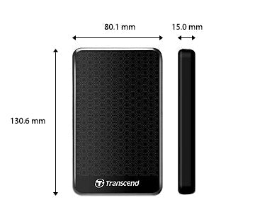 Transcend TS2TSJ25A3K, 2TB, 2.5" Portable HDD,StoreJet A3, Black
