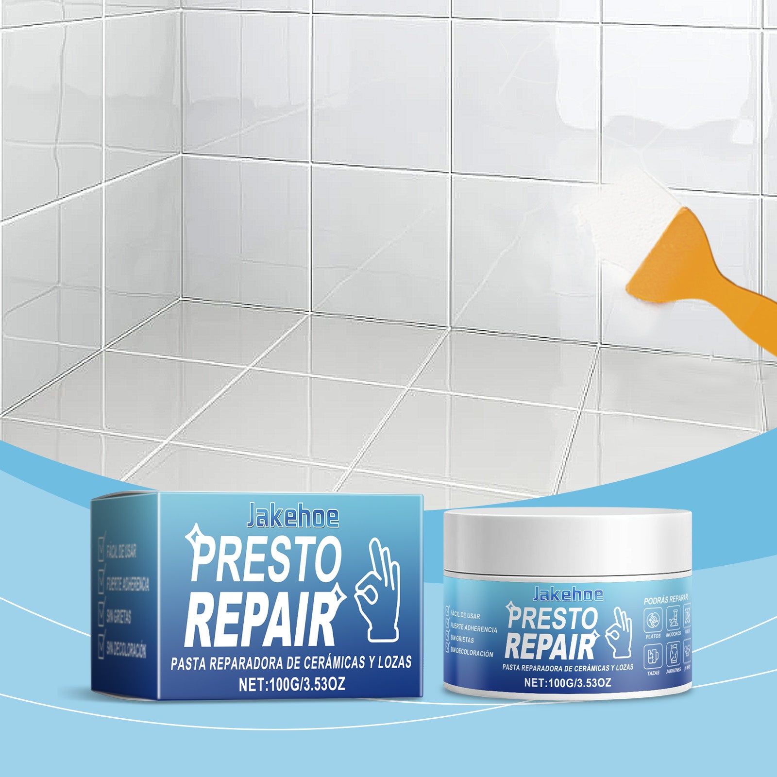 Premium Tile Repair Cream, Waterproof, Durable, Easy Fix for Bathroom Kitchen Tiles ,100g