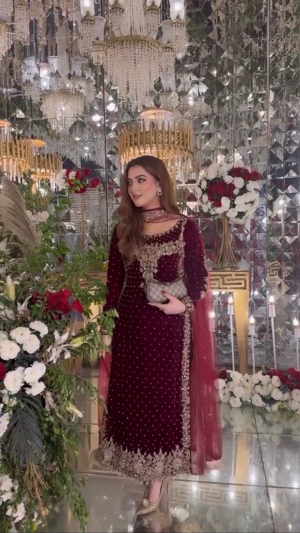 Fab Zone Velvet Embroidered Suit with Dupatta and Stitched Bottom
