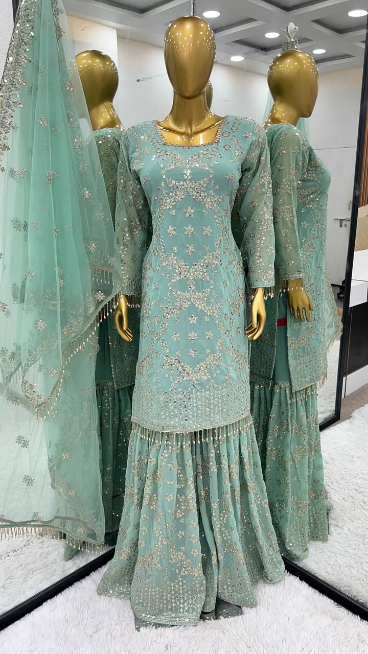 Fab Zone Beautiful Party Wear Top-Bottom And Dupatta Set