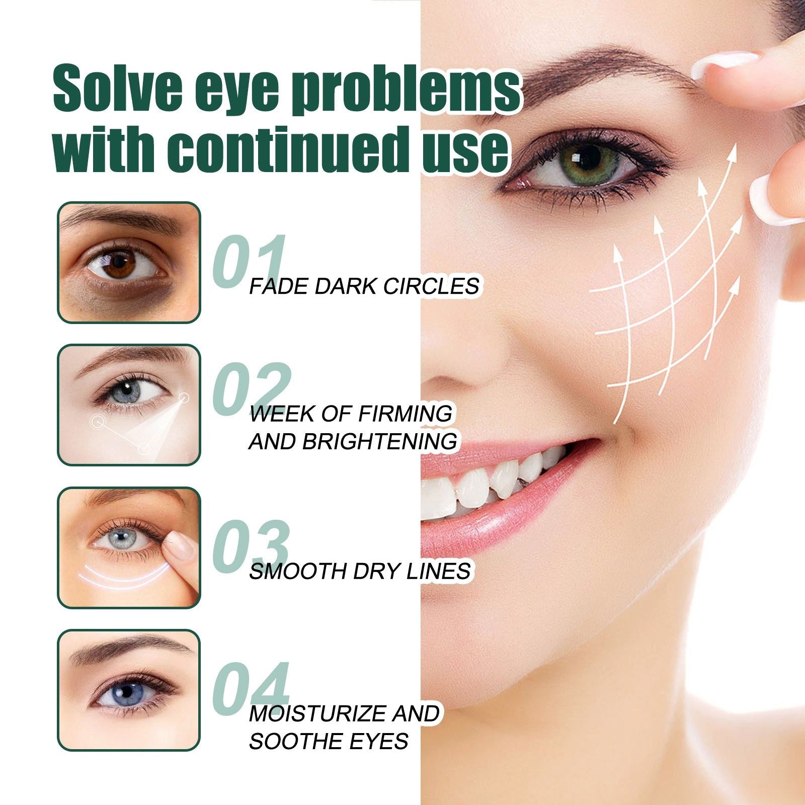Cordyceps Eye Cream, Fade Eye Lines, Brighten & Hydrate, Anti-Aging Solution ,30g