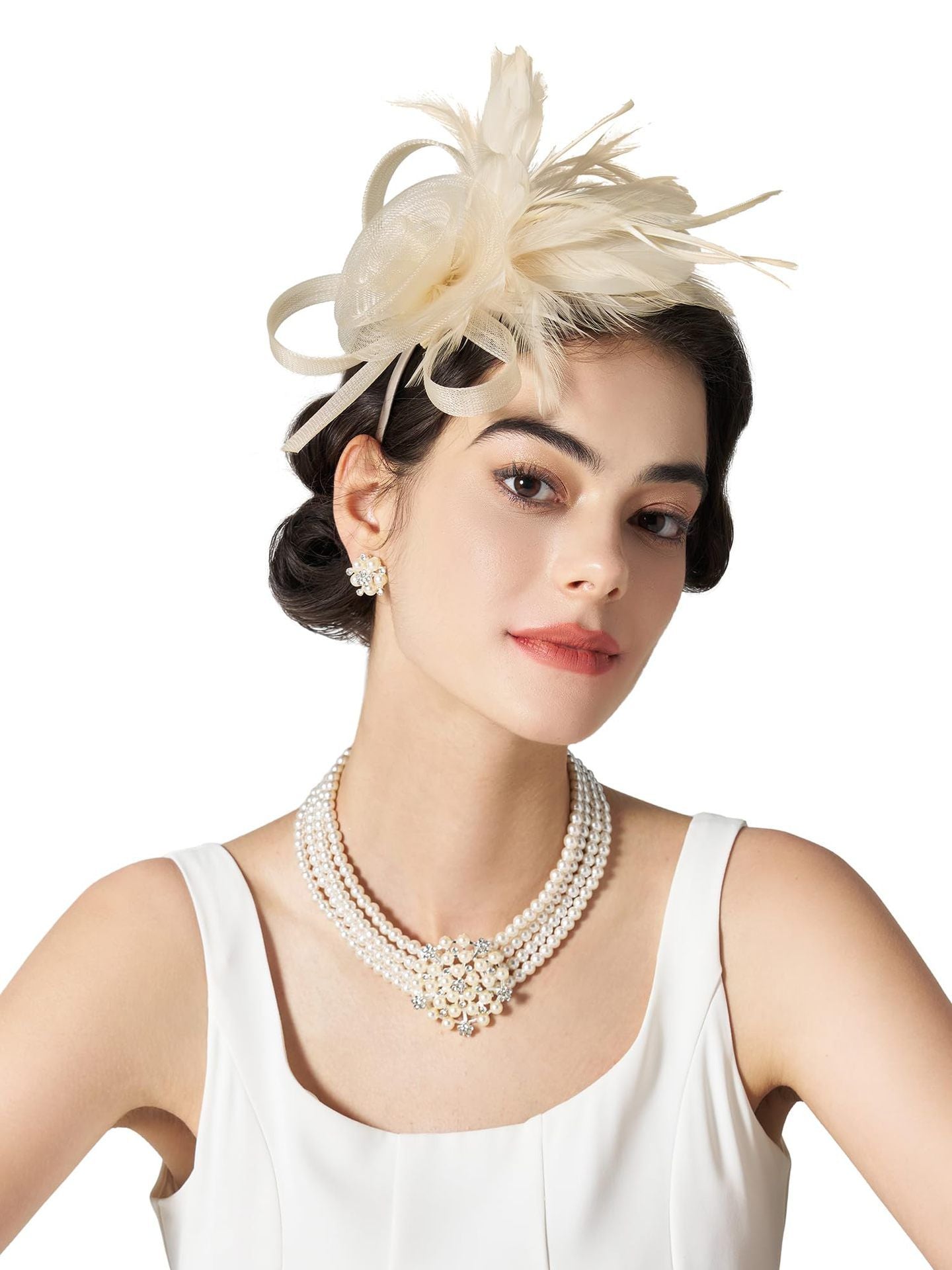 Fascinator Hats Fascinator headband for Women Tea Party Cocktail Wedding