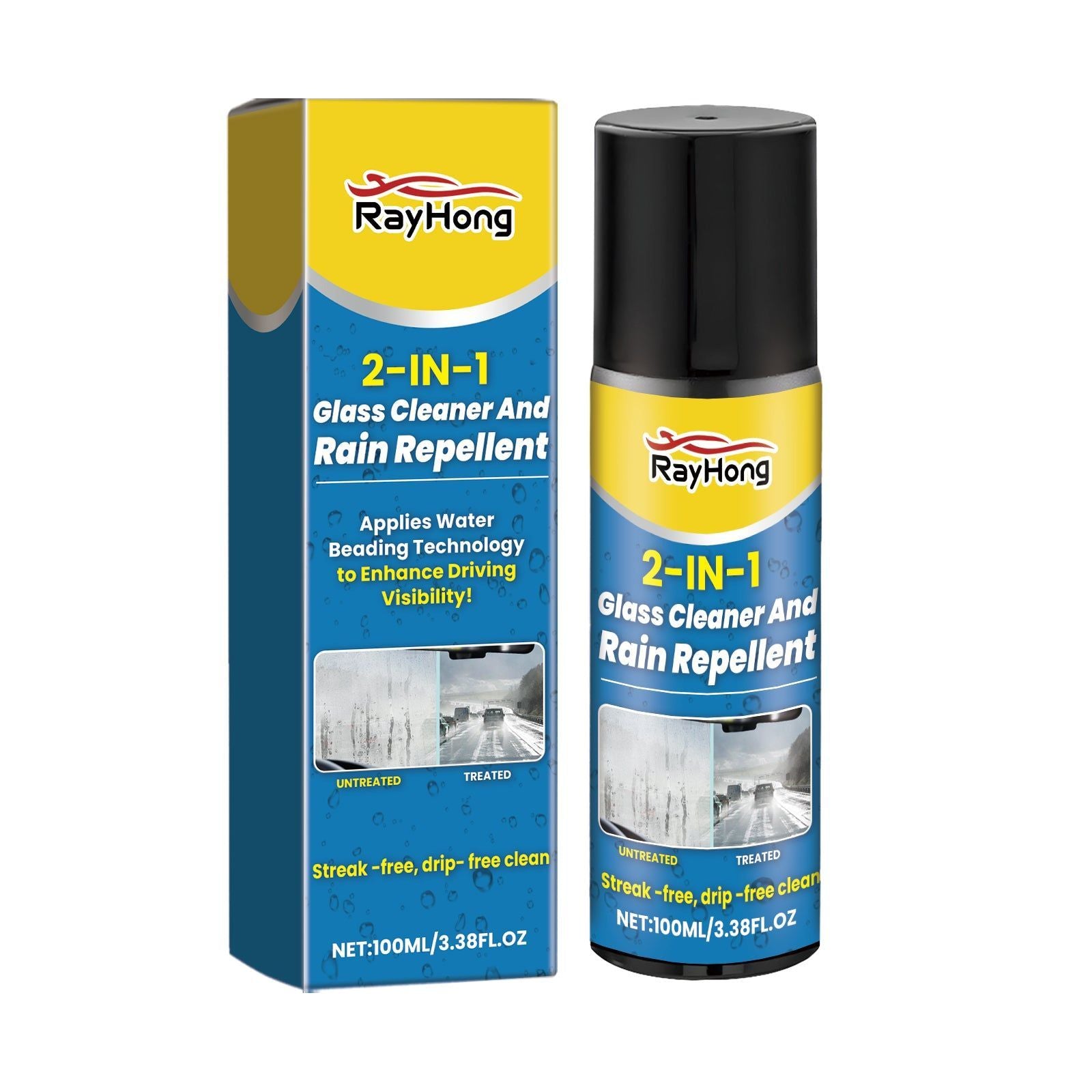 Auto Glass Cleaner Anti-Fog 2-in-1, Clear Vision, Safe Drive ,100ml
