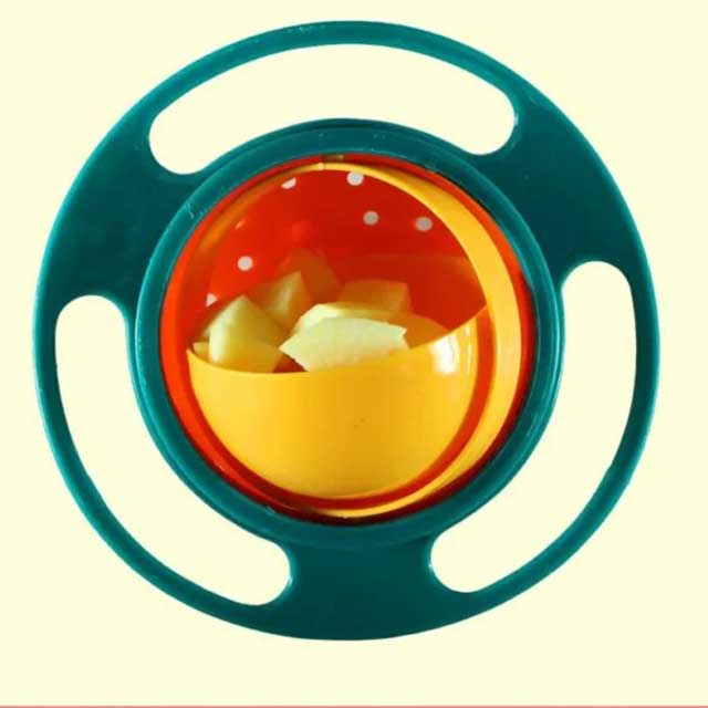 Baby Tableware Food-Grade Gyro Bowl - Spill-Proof, Non-Tip Design for Easy Feeding