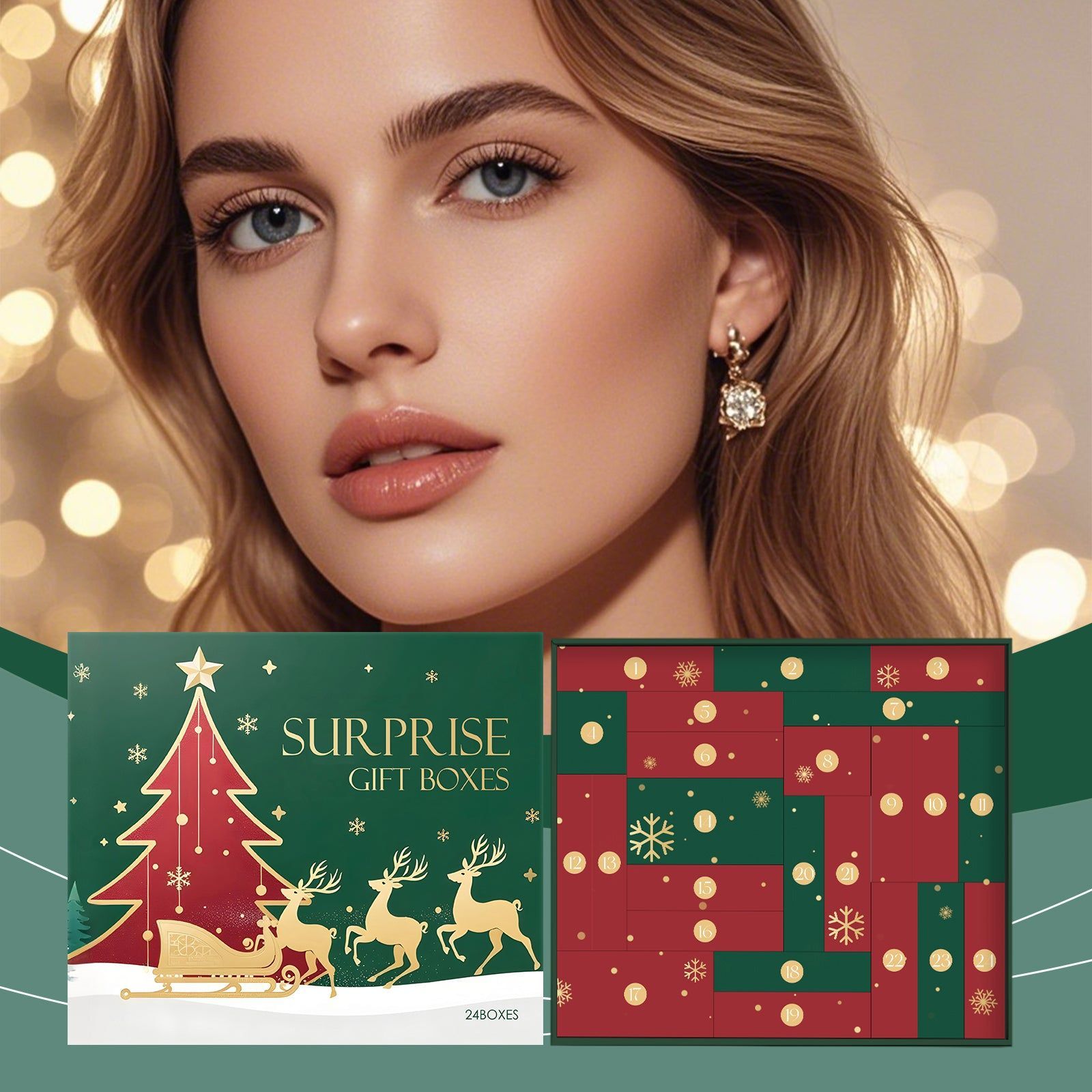 Christmas Beauty Surprise Blind Box, Skincare Gift Set, Moisturizing, Refreshing, Trendy, Gift Idea ,1 set