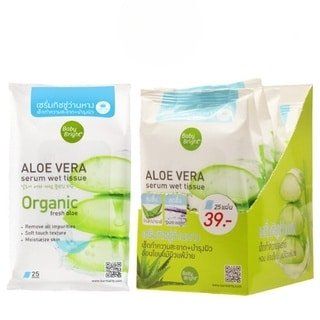 ALOE VERA SERUM WET TISSUE 25 SHEETS BABY BRIGHT (B)